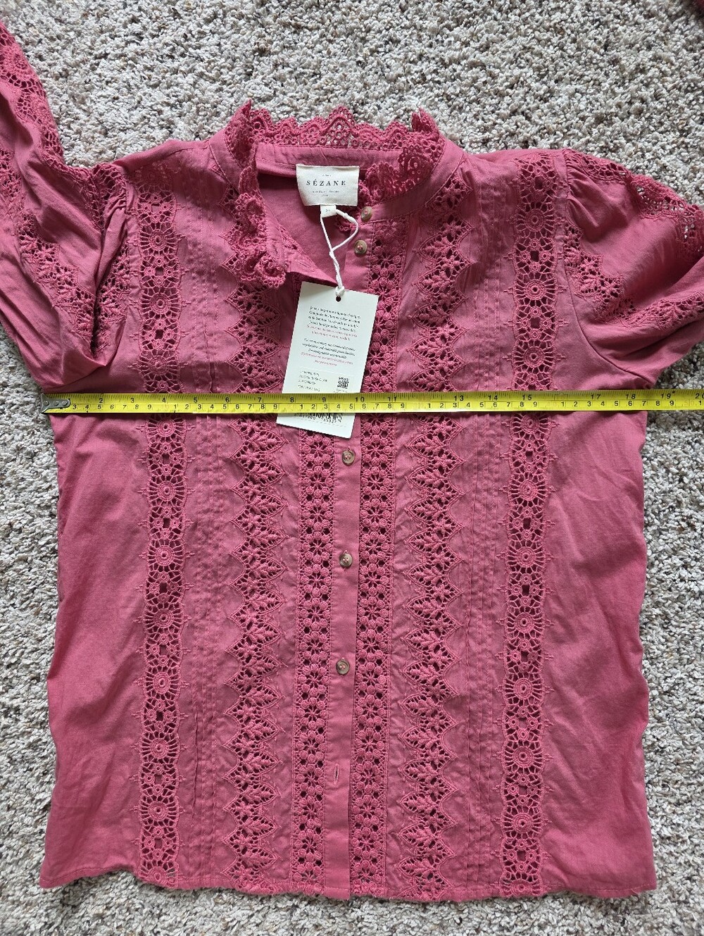 Sezane Rym Shirt Rosewood - Picture 7 of 8